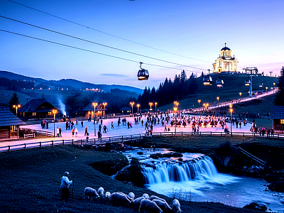 Северна капија Златибора  -  Северна капија Златибора представља први сусрет са овом планином, где се кроз живописна села отвара путовање у свет традиције и природне лепоте. Ова улазна зона није само пролаз ка туристичком центру, већ простор где сваки заселак прича своју причу кроз старе занате, вредне домаћине и пејзаже који најављују снагу и пространство масива. Мачкат стоји као престоница златиборских укуса, надалеко чувен по пршути и традиционалном сушењу меса које се преноси са колена на колено. Село Трипкова одише посебном уметничком енергијом и дугом стакларском традицијом, док су Бранешци капија која спаја путеве и чува слику питомих пашњака. Крива Река својом водом и пространством употпуњује овај северни део, чинећи га богатим мозаиком села која поносно чувају капију Златибора.